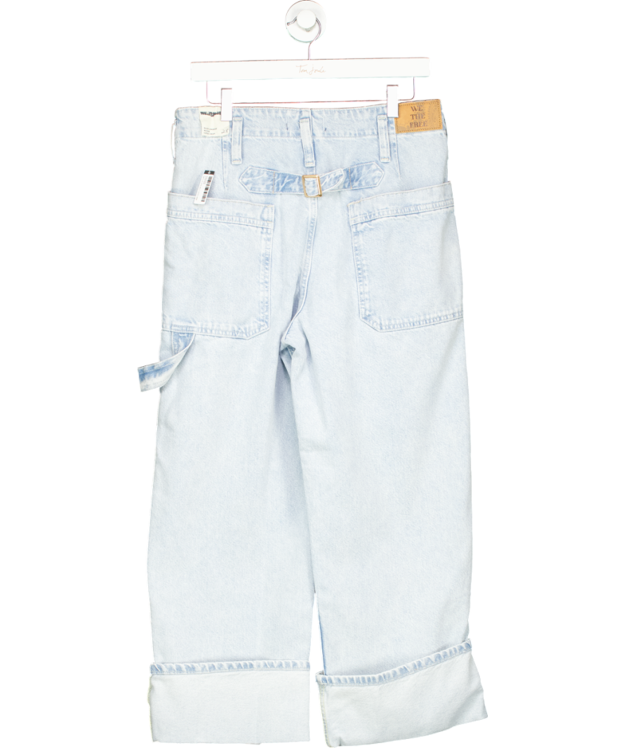 Free People Blue Major Leagues Mid-rise Cuffed Jeans W28