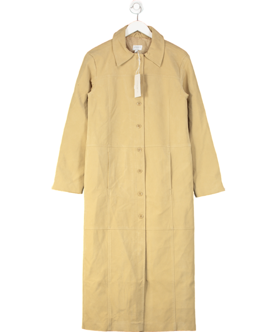 NA-KD Beige X Josephine HJ Straight Fit Faux Suede Coat UK 6