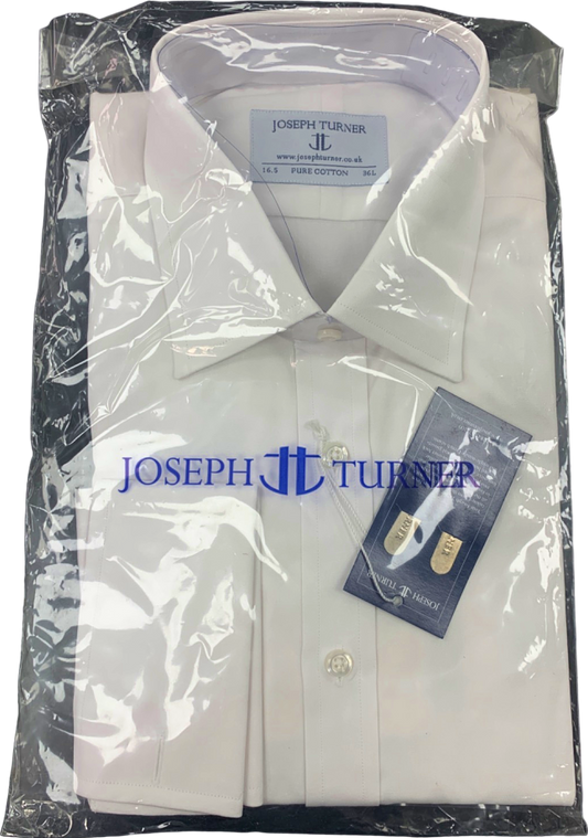 Joseph Turner White Pure Cotton Shirt 16.5 36L