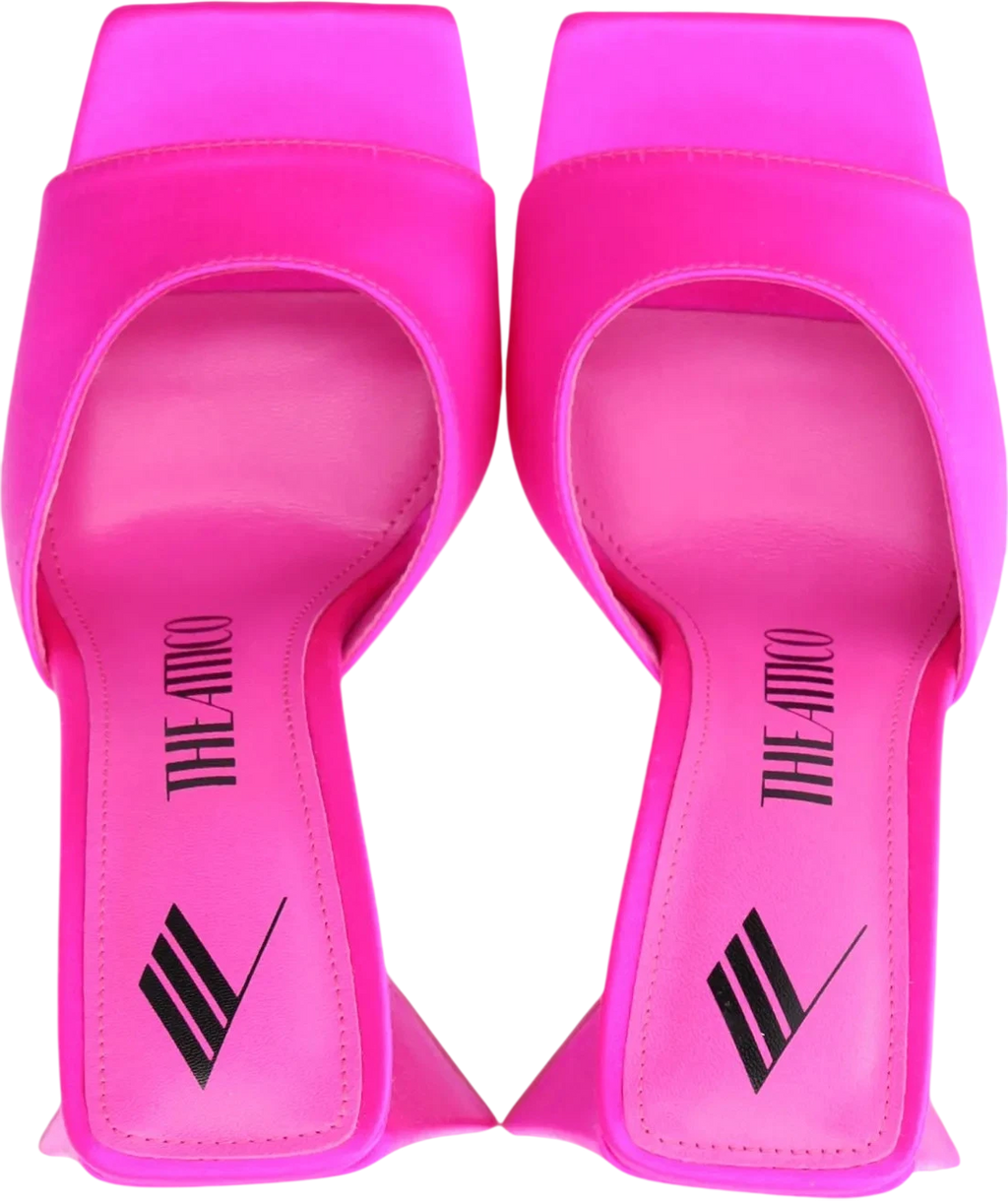 THE ATTICO Pink Satin 85mm Devon Sandals UK 4 EU 37