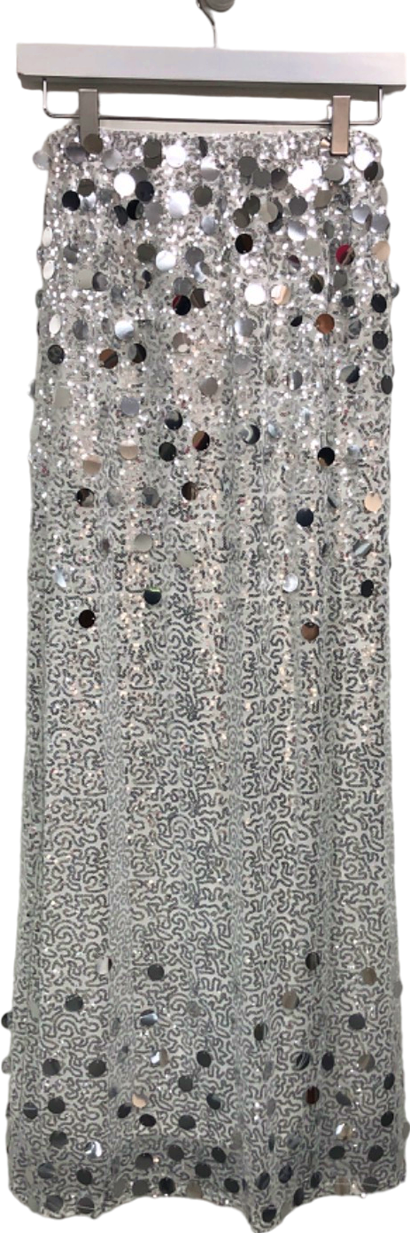 Girl In Mind Silver Sequin Skirt UK 8
