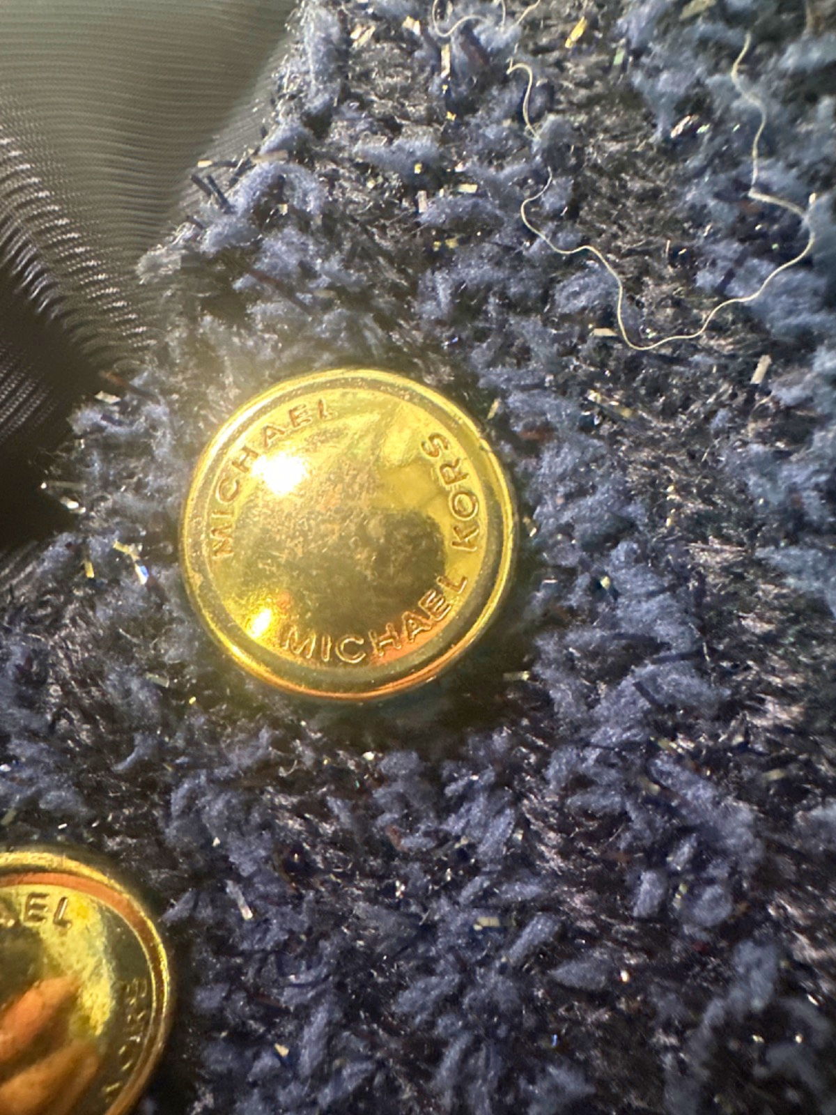 Michael Kors Navy Blue Tweed Jacket UK 6