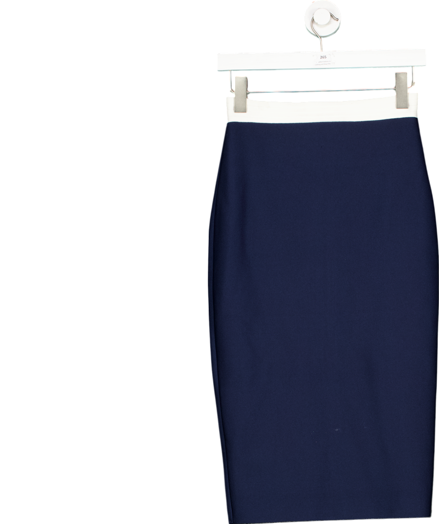 Karen Millen Blue Contrast Zip Pocket Bandage Knit Skirt UK XS
