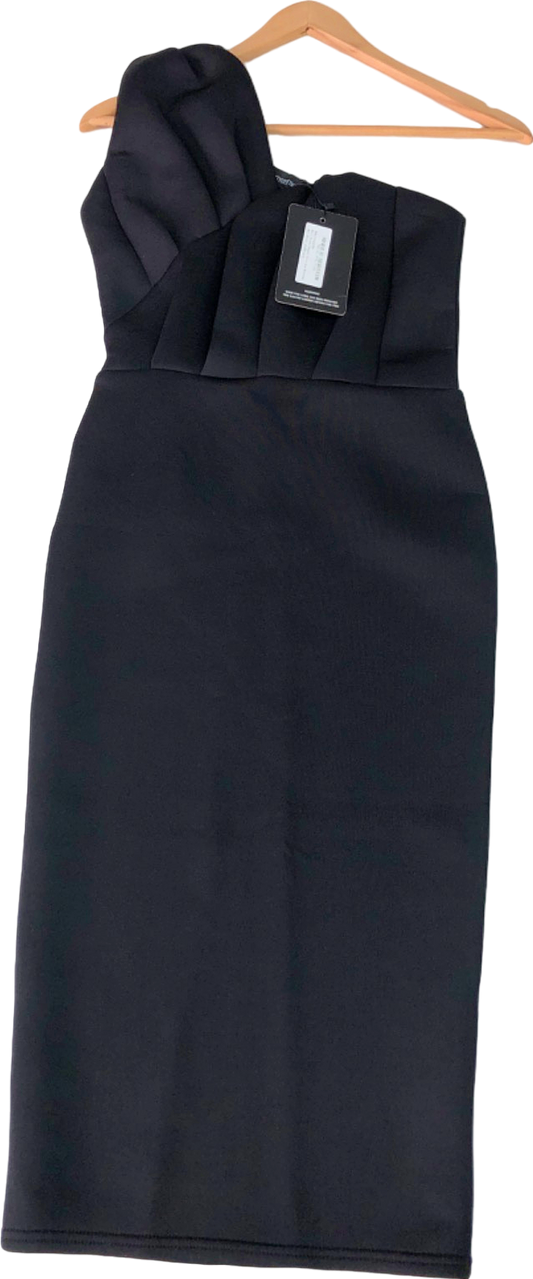 Lipsy Black Pleated Neck Pencil Dress 12