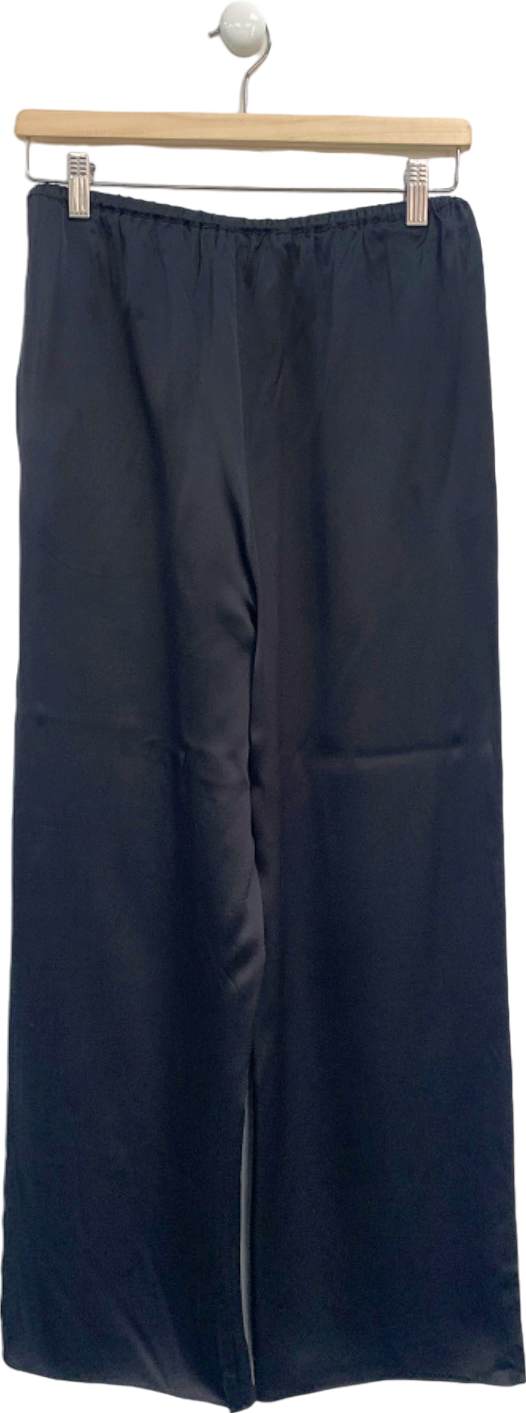 Totême Black Silk Wide leg trousers UK 8