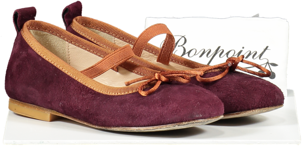 Bonpoint Purple Ballerinas With Elastic Strap UK 9.5 EU 27 👼
