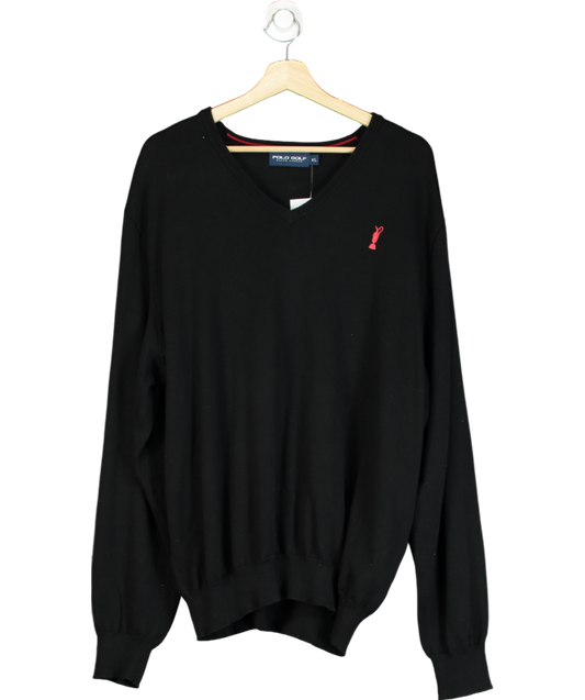 Polo Ralph Lauren Black V-neck Knit Golf Sweater UK XL