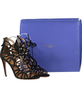 Aquazzura Black Suede Ooh Lala Cage Sandals UK 6 EU 39 👠