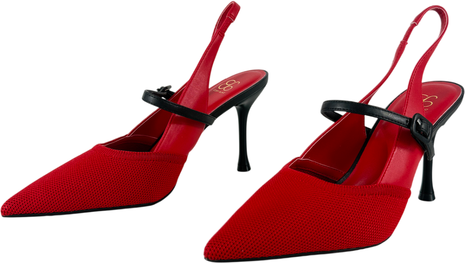 Cosy island Red Strikestep Elegant Stiletto Heeled Slingback UK 4