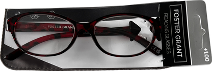 Foster Grant Paris Lenses Reading Glasses +1 Red/black