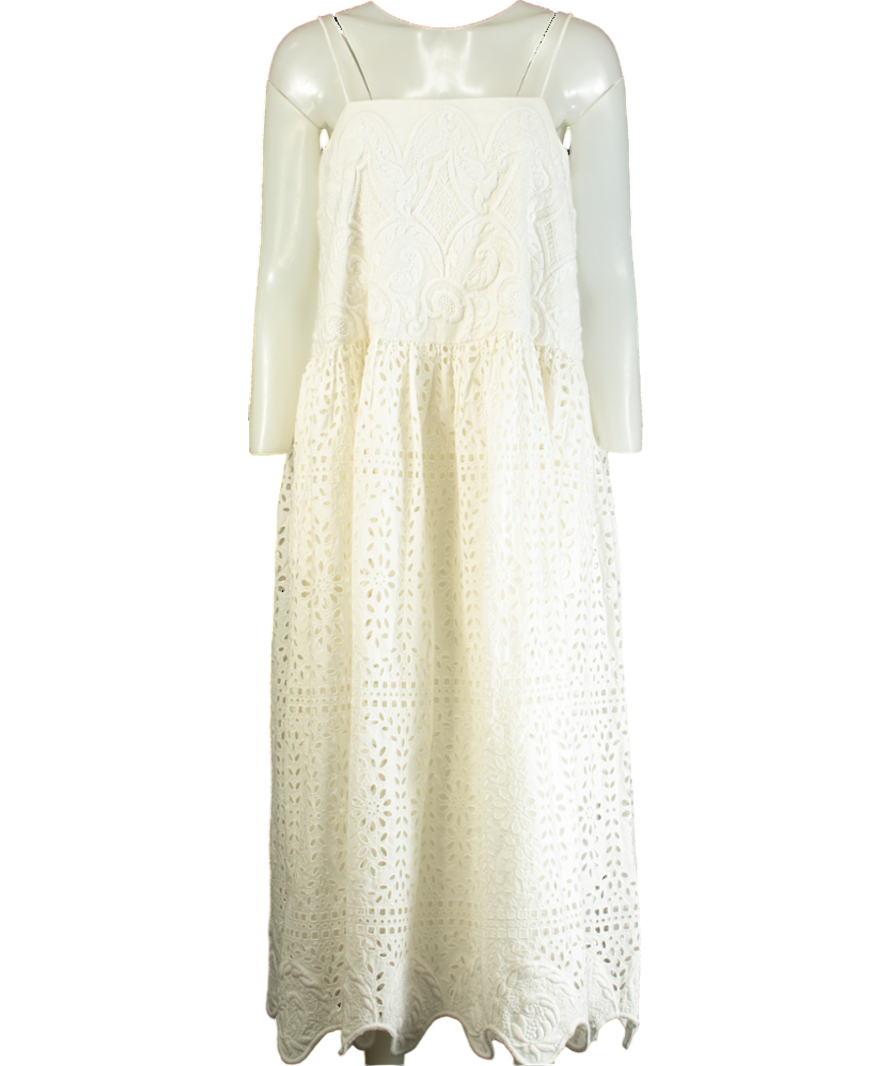 Rhode White Rosa Midi Dress UK M