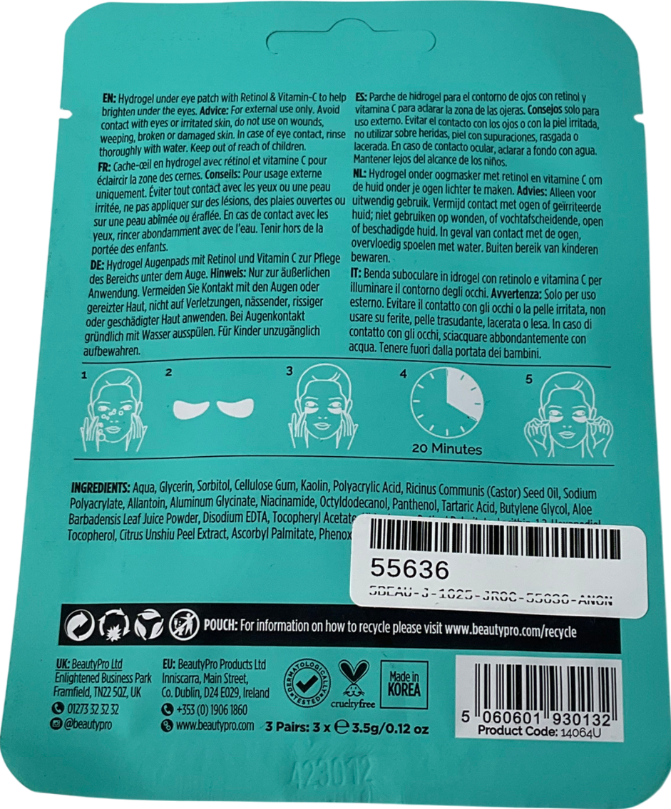Beauty Pro Retinol Under Eye Patch (3 Pairs) One size