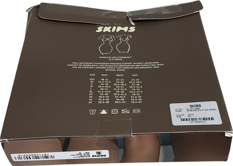 SKIMS Black Seamless Sculpt Slip Dress - Onyx UK XS