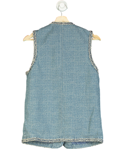 Urban Revivo Blue Denim Pearl Detail Vest UK 8