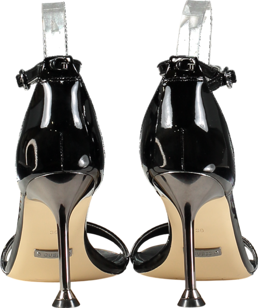 Guess Black Patent Leather Heeled Sandals UK 3 EU 36 👠