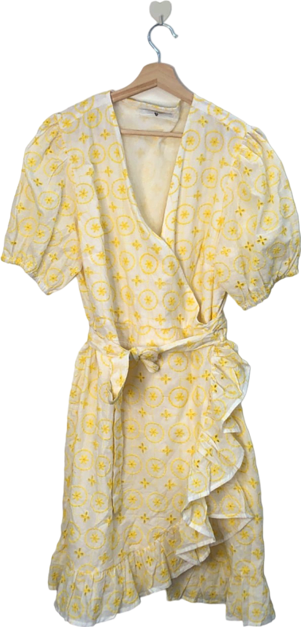 V by Very Yellow Floral Wrap Dress Size 20