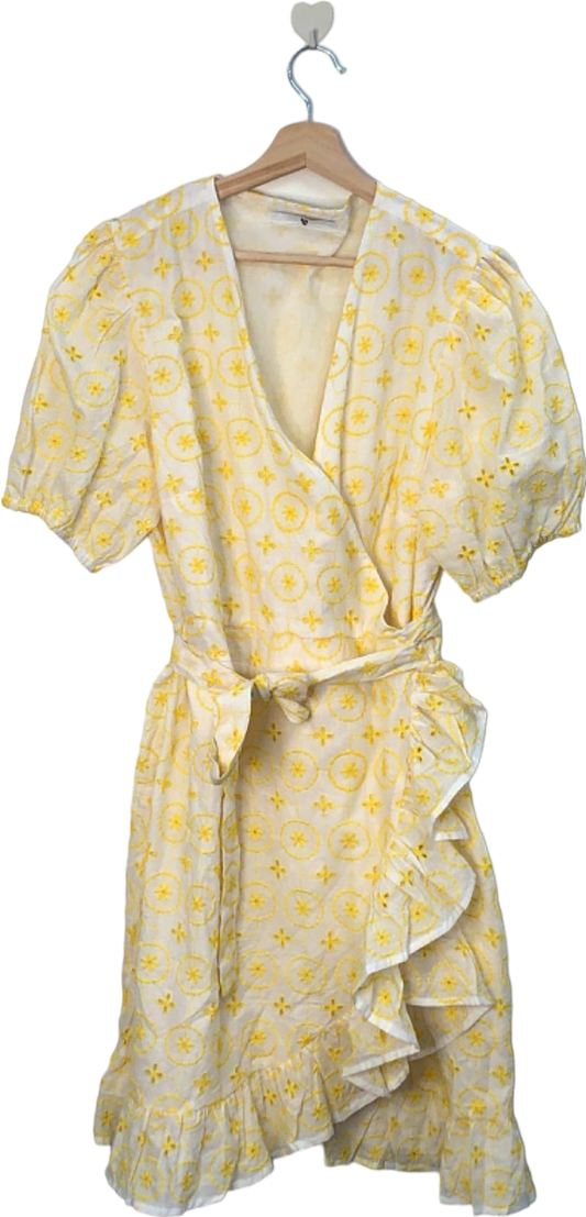 V by Very Yellow Floral Wrap Dress Size 20