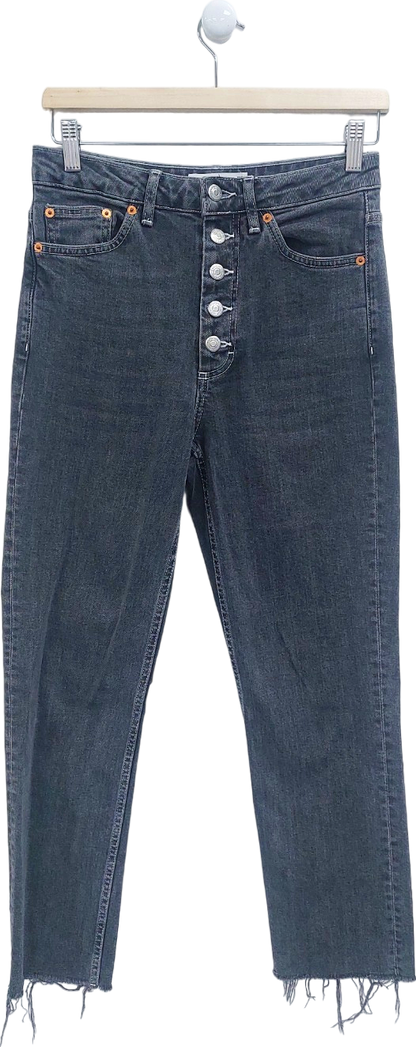 Topshop Black Button-Fly Jeans W28 L32