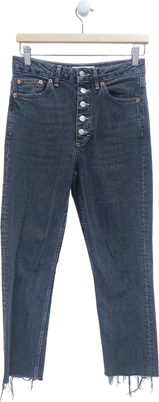 Topshop Black Button-Fly Jeans W28 L32