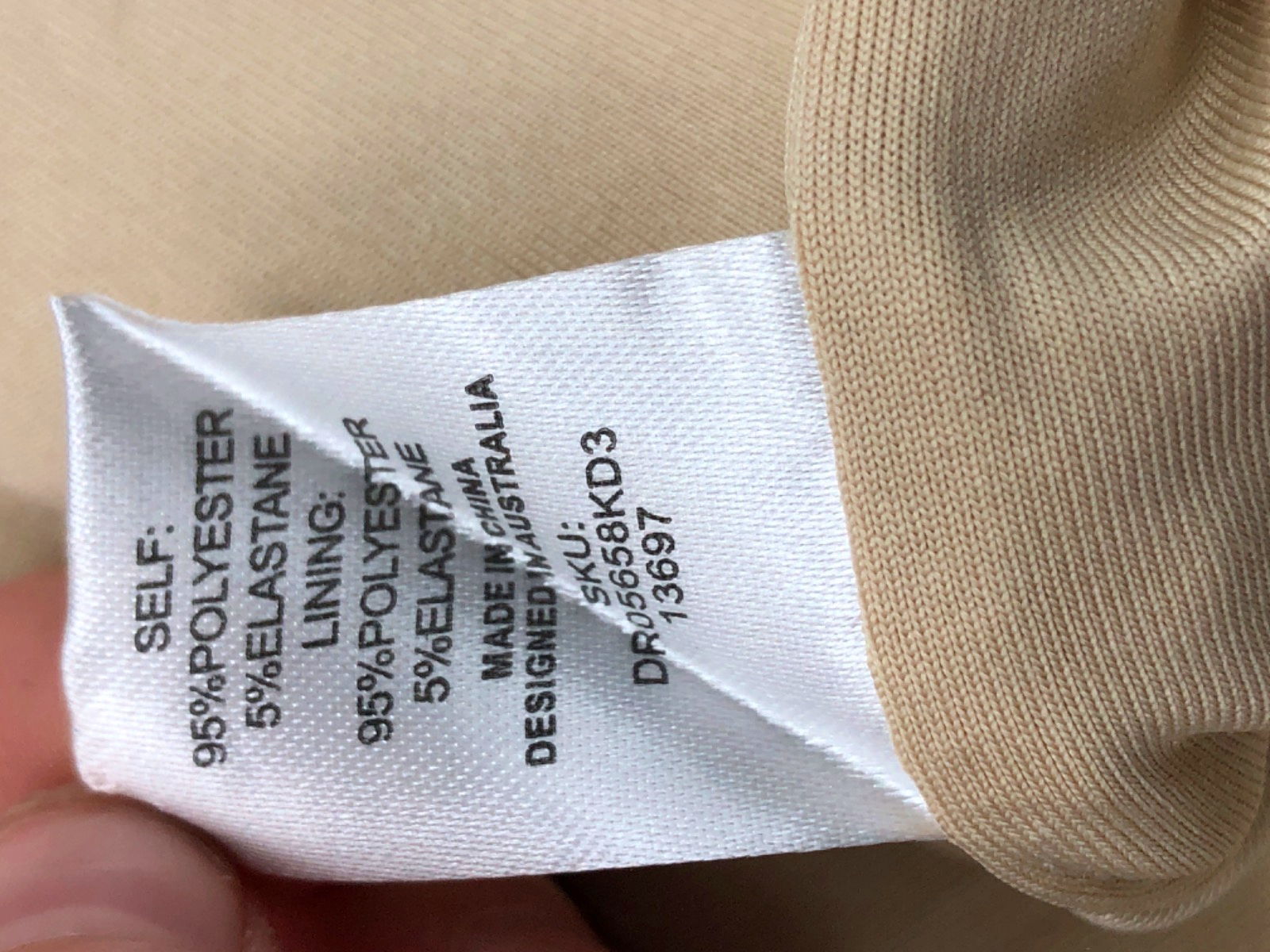 MESHKI Beige Bodycon Dress UK S