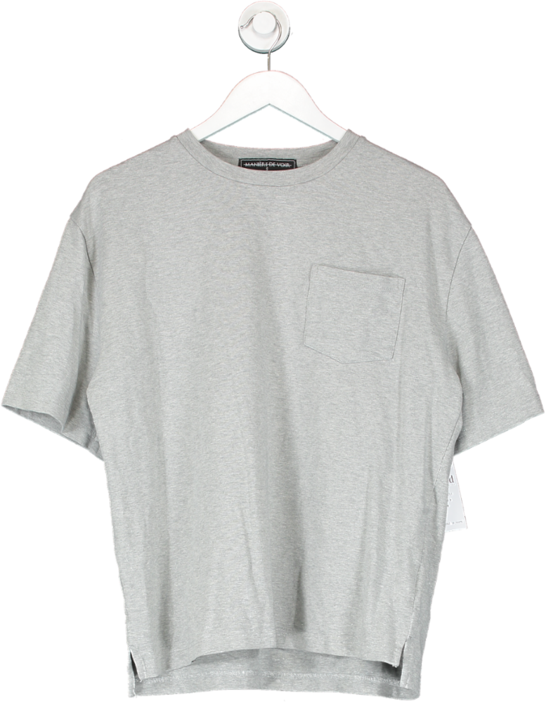 maniere de voir Grey Front Pocket T Shirt UK S