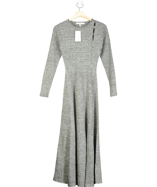 Michelle Keegan Grey Metallic Knitted Waistband Midaxi Dress UK 12