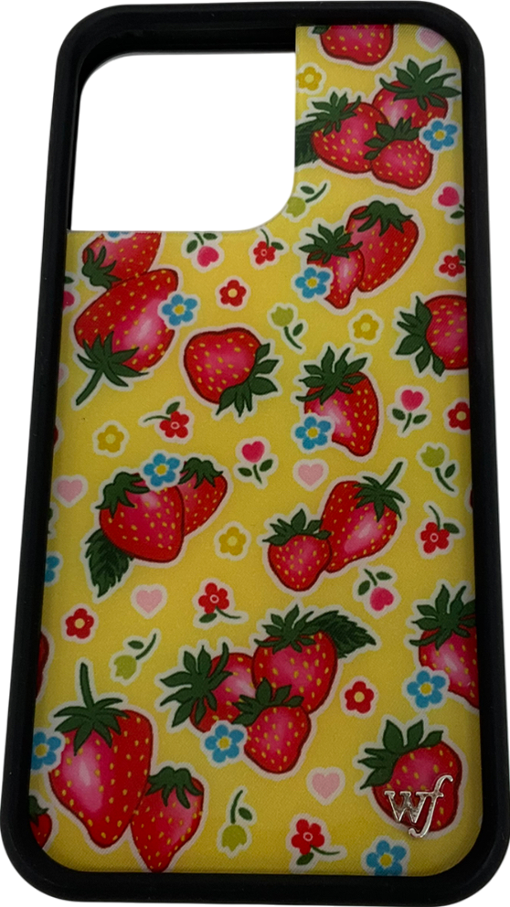 wildflower Yellow Strawberry Theme Phone Case iPhone 14 Pro max