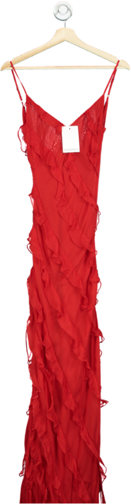Rat & Boa Red Frilled Cecilia Maxi Dress UK XS