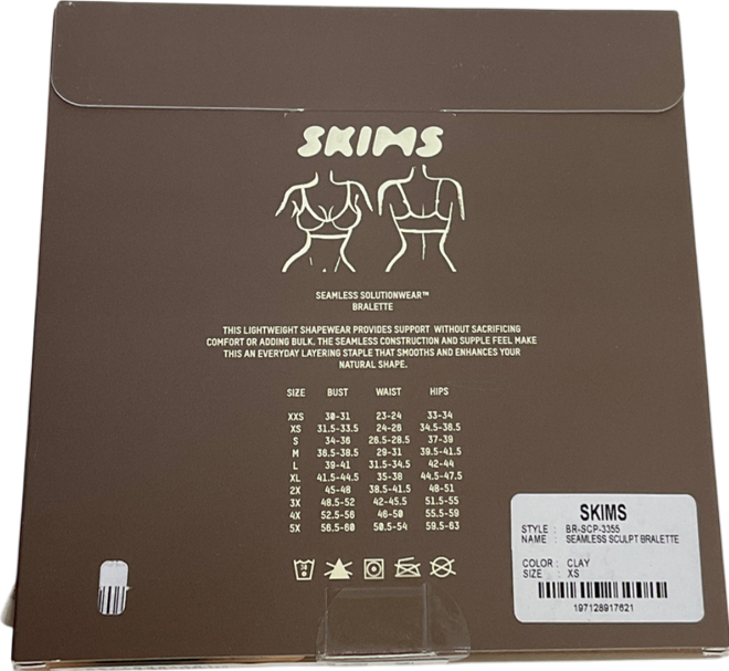 SKIMS Nude Seamless Sculpt Bralette - Clay UK XS