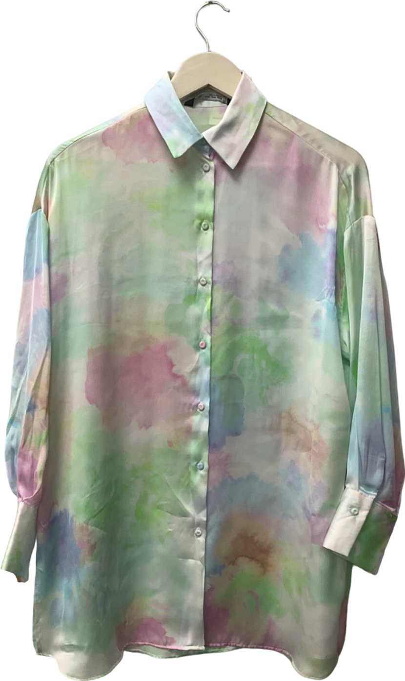 ZARA Multicolour Watercolour Print Shirt UK 8