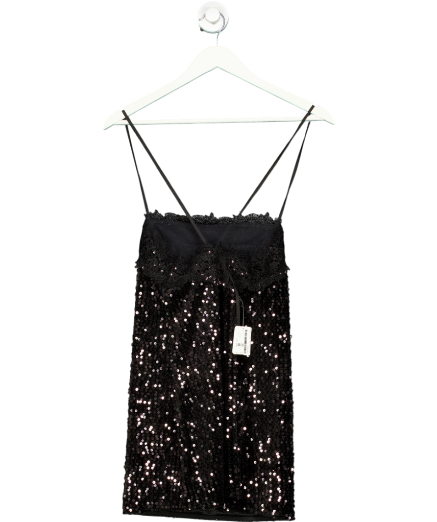 Free People Black Sequin Mini Dress UK 6