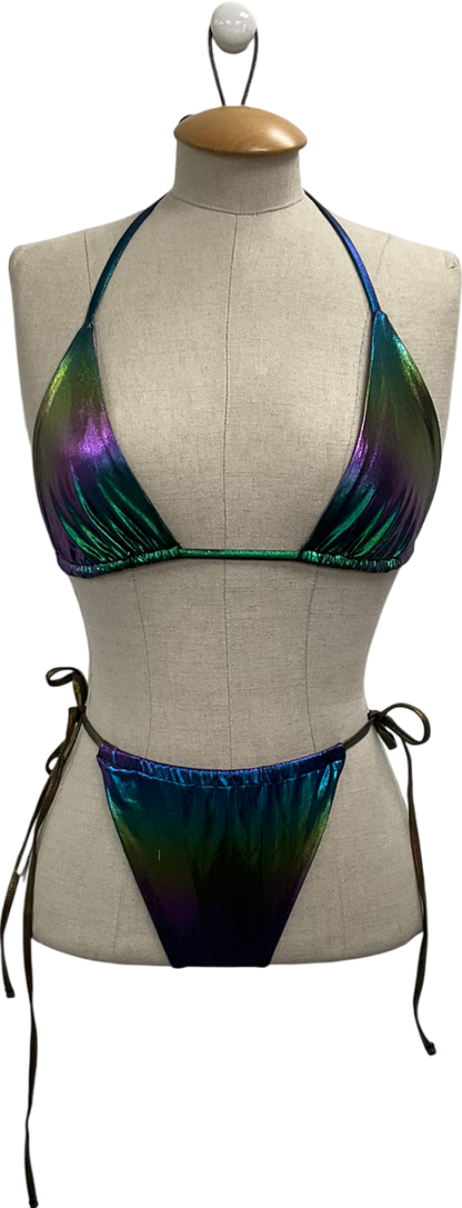 SLA the label Multicoloured Sunset Foil Bikini UK XS/S