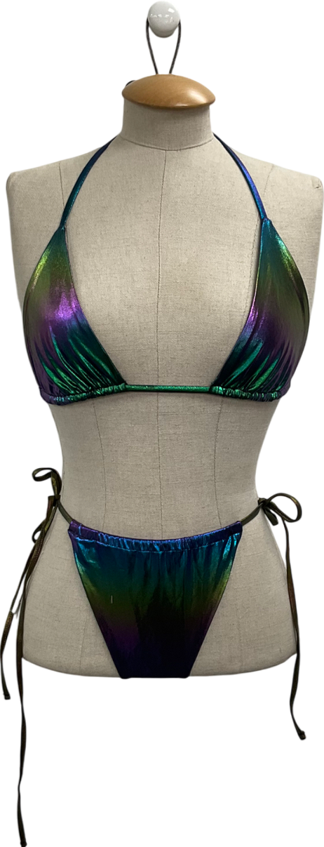 SLA the label Multicoloured Sunset Foil Bikini UK XS/S