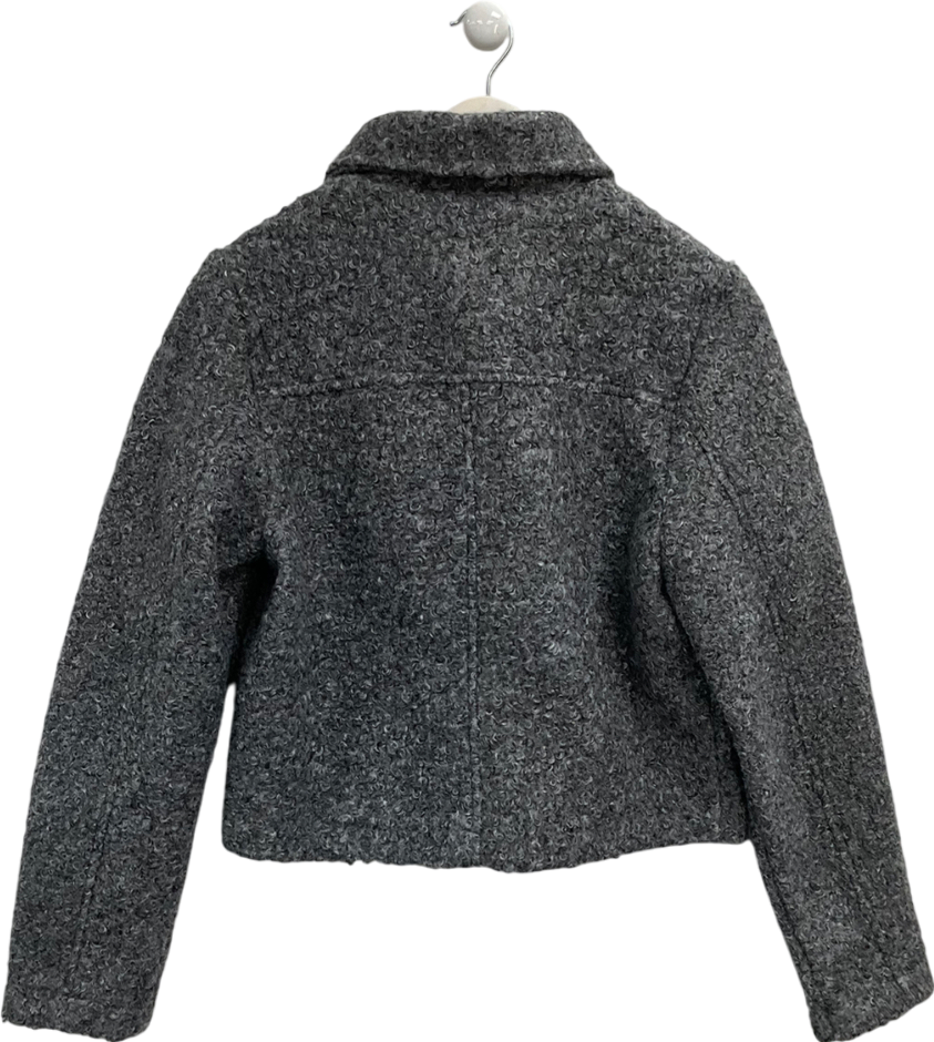 MANGO Grey Textured Short Jacket UK M