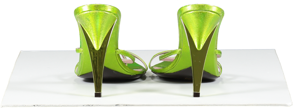 Fenty Metallic Green  T Heel Multi Straps Sandals 105 UK 6 EU 39 👠