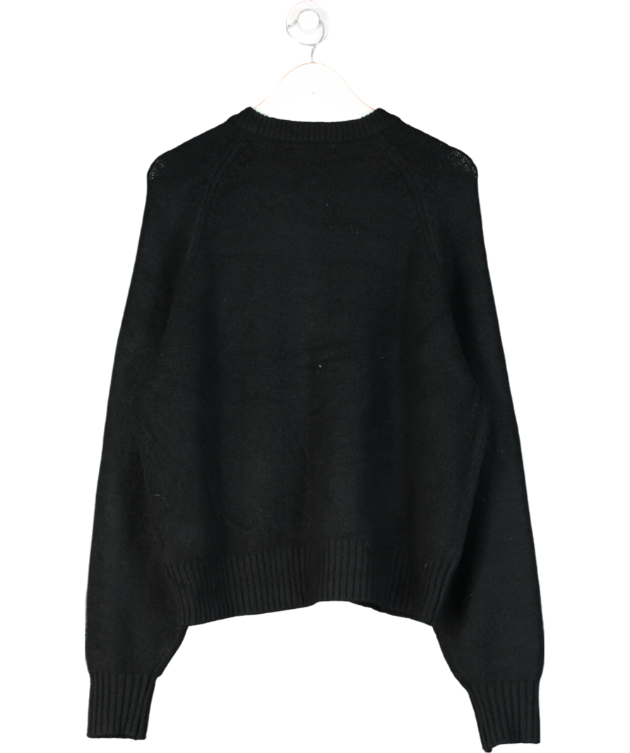 Threadbare Black Boo Crew Neck Cardigan UK 16