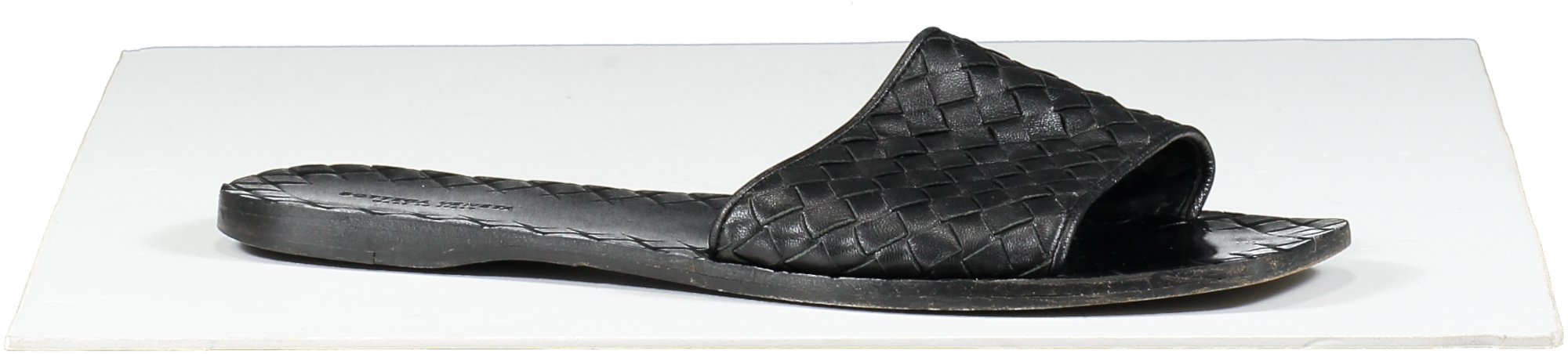BOTTEGA VENETA Black Open Toe Leather Slippers UK 7 EU 40 👠