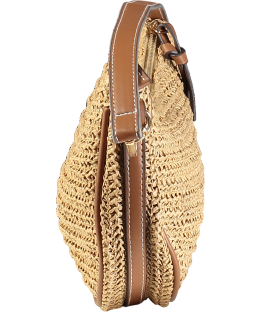 lefties Beige Natural Effect Shoulder Bag