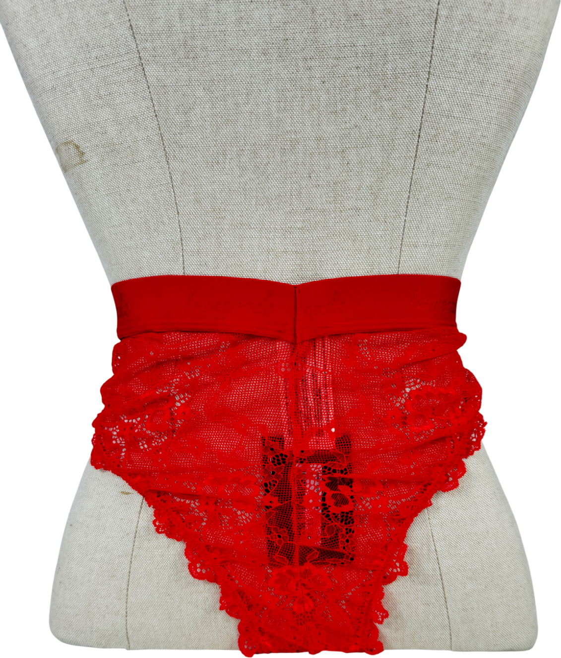 Lemonade Red Signature Lace V Brazilian Briefs UK 20
