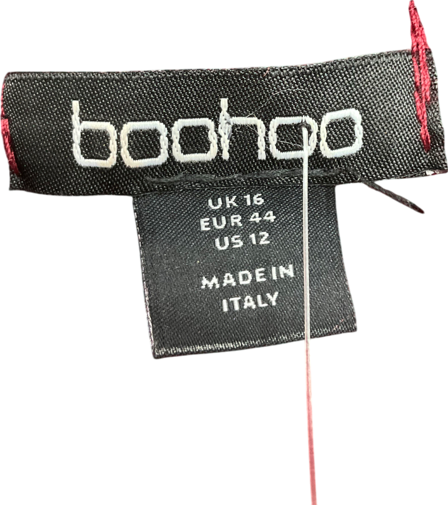 boohoo Red Oversized Wool Look Bomber Jacket UK 16