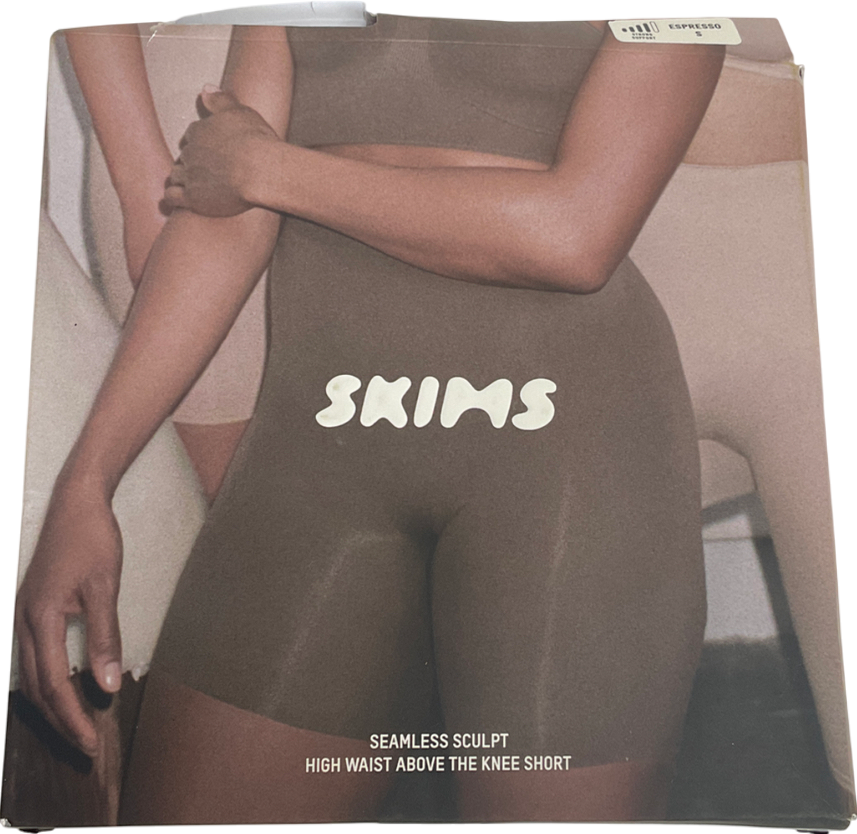 SKIMS Brown Seamless Sculpt High Waist Above The Knee Short - Espresso UK S