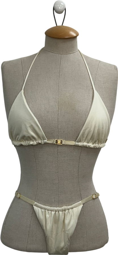 Flook The Label Cream Amari Bralette Ivory & Bikini Bottom Ivory UK S