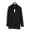 L'agence Black Nola Lace Up Turtleneck Sweater UK M