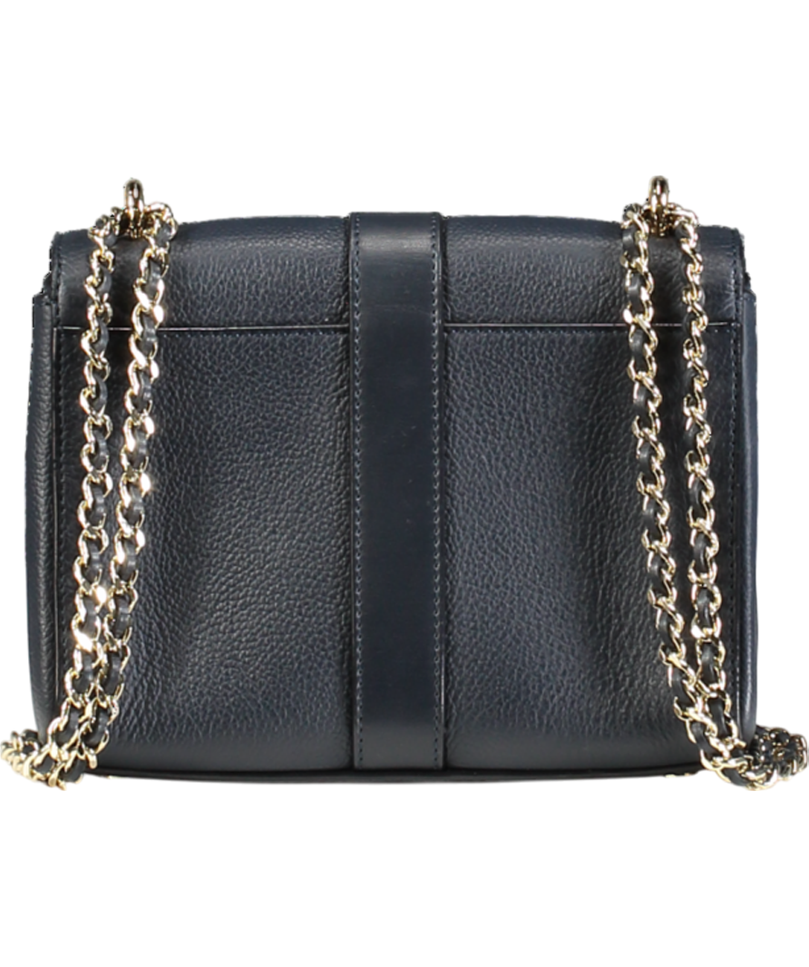 Aspinal Of London Navy Blue Pebbled Leather medium Lottie Bag