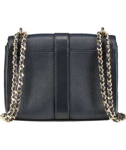 Aspinal Of London Navy Blue Pebbled Leather medium Lottie Bag