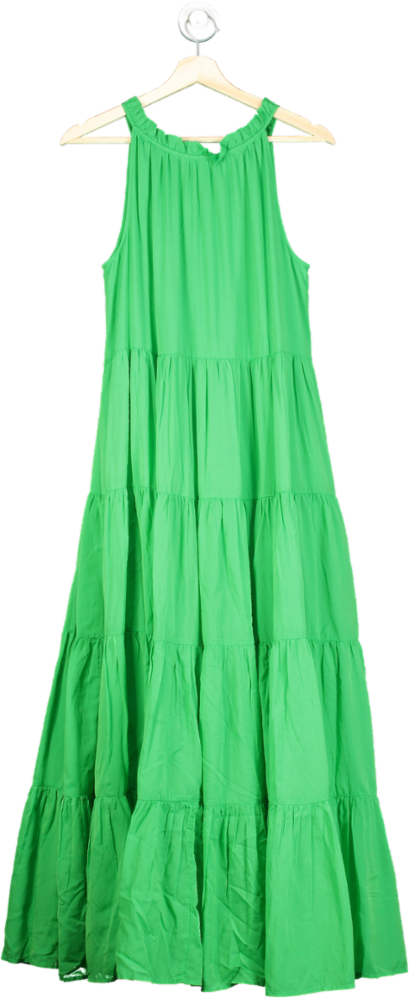 Eleven Loves Green Ruby Tiered Maxi Dress UK M/L