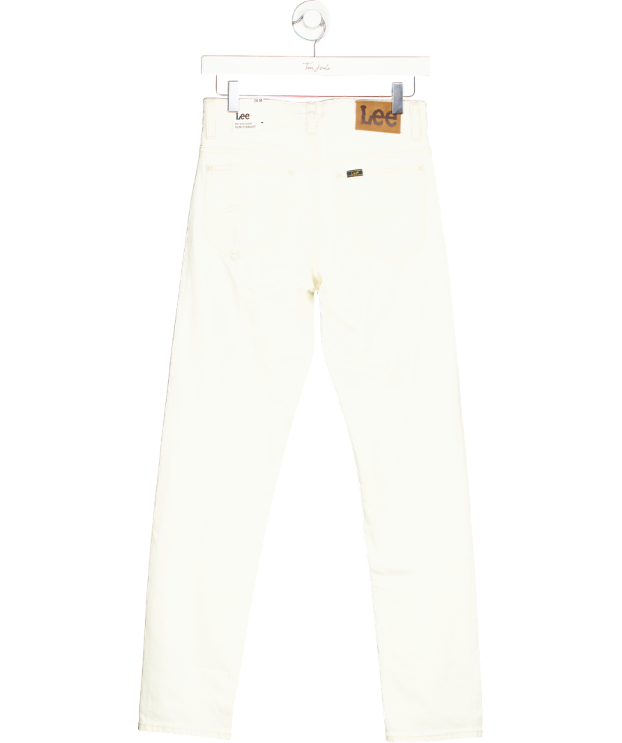 Lee Cream Mid Rise Rider Slim Straight Jeans W26