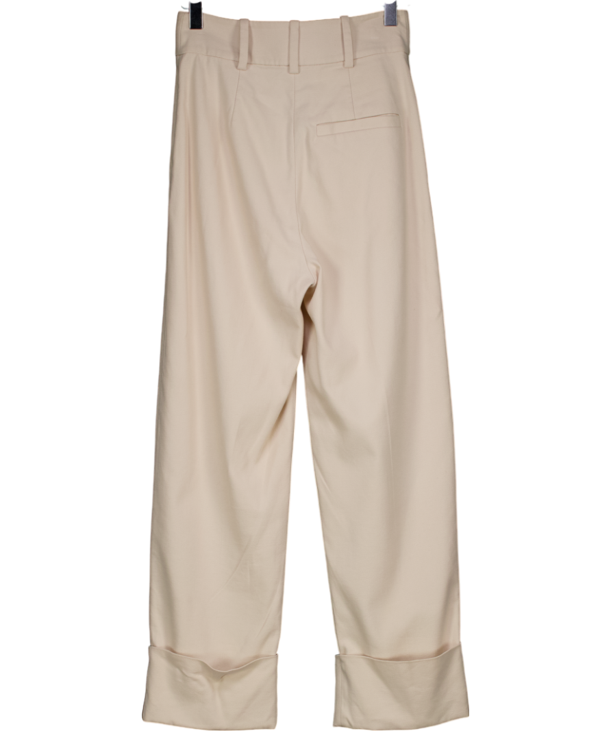 & Other Stories Beige Tailored Tapered Trousers UK 4