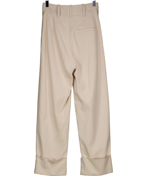 & Other Stories Beige Tailored Tapered Trousers UK 4