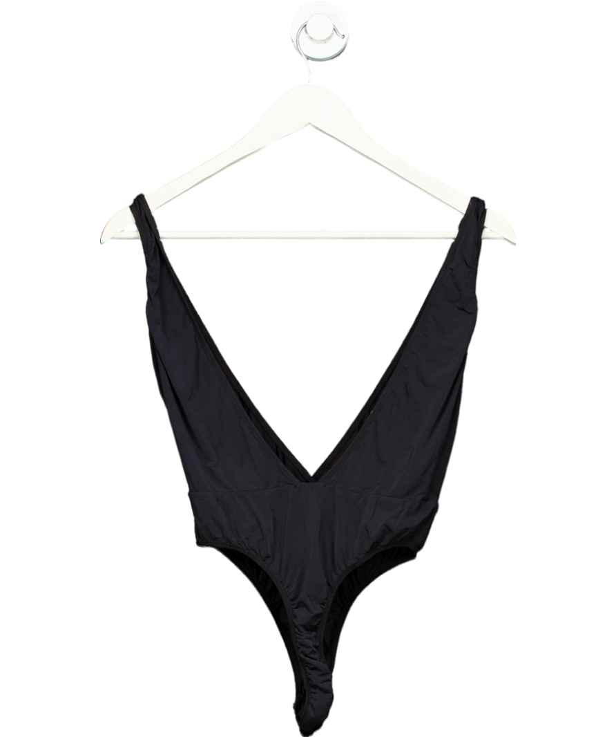 Cristina Leonor Black Deep V Bodysuit UK S